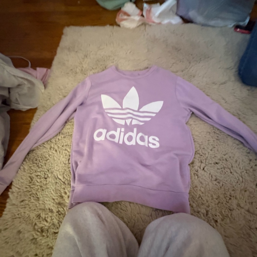 Adidas Women's Lavender Crew Neck Sweater